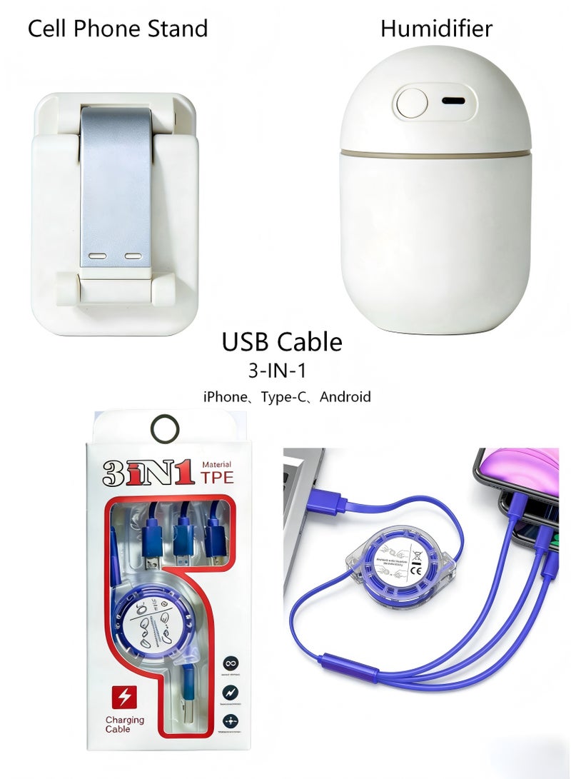 Exquisite Gift Basket for men/women Contains USB Cable,Humidifier, Mobile hone stand and The Exquisite Gift Box,Ramadan Gift Set, Birthday Gift Set, Family Anniversary, Valentine's Day, Father's Day, Mother's Day, Family Anniversary, Thanksgiving Day, Christmas, Colleague Care, Corporate Care Gift Set, Graduation Gift, School Start Gift, Ramadan Festival Gift, For your Dearest Family Members, Father, Mother, Husband, Wife, Boyfriend, Girlfriend,Son, Daughter, Brother, Sister, Partner, Colleague, Teacher, Classmate - Image 2